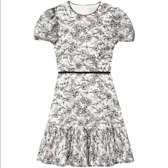 Gal Meets Glam Viola Raffia Embroidered Formal Cocktail Dress New Size 6 - Picture 3 of 13